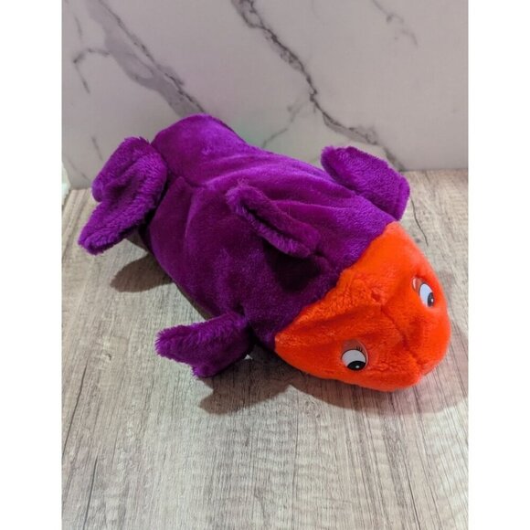 vtg Plush Fish Hand Puppet Stuffed Toy Purple Orange Green Pretend Play 16 VBS - Picture 3 of 8